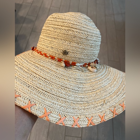 Cappelli Straw Hat Orange Band with shells main image 5